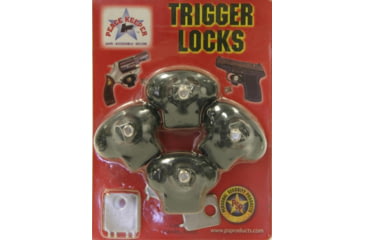 Image of Personal Security Products Bulls Eye Peace Keeper Plastic Keyed Trigger Lock - 4 Pack, TG4000