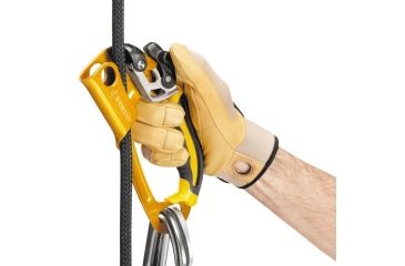 Image of Petzl Ascension Ascender/Rope Clamp, Black/Yellow, Left-Handed, B17ALA