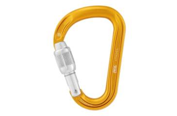 Image of Petzl Attache Locking Pear-Shaped Carabiner With Round Stock Basket, Yellow, M038AA00