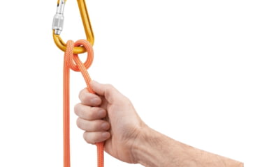 Image of Petzl Attache Locking Pear-Shaped Carabiner With Round Stock Basket, Yellow, M038AA00