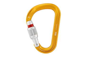 Image of Petzl Attache Locking Pear-Shaped Carabiner With Round Stock Basket, Yellow, M038AA00
