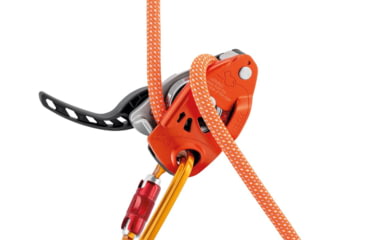 Image of Petzl NEOX Belay Device With Cam-Assisted Blocking, Orange, D016AA01