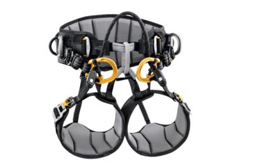Image of Petzl Sequoia SRT Tree Care Seat Harness, Black/Yellow, 0, C069BA00