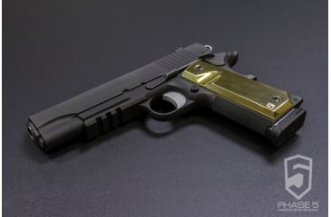 Image of Phase 5 Weapon Systems Inc Brass 1911 Pistol Grips, Mirror Polished, Brass, 1911Grip-BrassMP