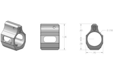 Image of Phase 5 Weapon Systems Inc Low Profile Gas Block, Set Screw, Black, Gas Block - Lo Pro SetScrew