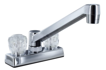 Image of Phoenix Faucets By Valterra Dual Handle 4 Bar Deck Faucet - Standard Spout, Crystal, 8in Standard Spout, Crystal, PF211305