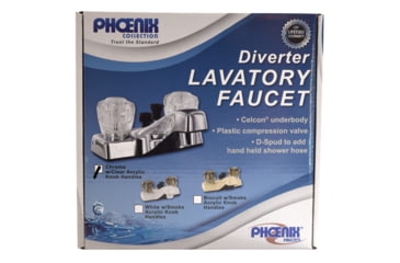 Image of Phoenix Faucets By Valterra Dual Handle 4 Bathroom Diverter Faucet Chrome, PF212342