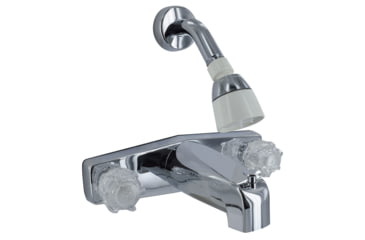 Image of Phoenix Faucets Two-Handle 8 Tub/Shower Diverter Faucet With Shower Head Kit - Plastic, Chrome, PF214349
