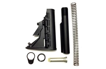 Image of Phoenix Technology Stock Kit, AR-15, 6-Position Adjustable, Commercial Spec, Buffer/Buffer Tube/Buffer Spring/Castle Nut/Retainer Ring, Black, AR15K-B