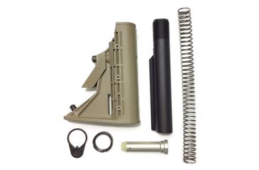 Image of Phoenix Technology Stock Kit, AR-15, 6-Position Adjustable, Commercial Spec, Buffer/Buffer Tube/Buffer Spring/Castle Nut/Retainer Ring, Dark Earth, AR15K-DE