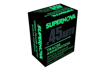 Image of Piney Mountain Ammunition PMSN45ACG Green Tracer Non Corrosive 45 ACP 225 gr Full Metal Jacket FMJ 20 Per Box/ 10 Cs, PMSN45ACG