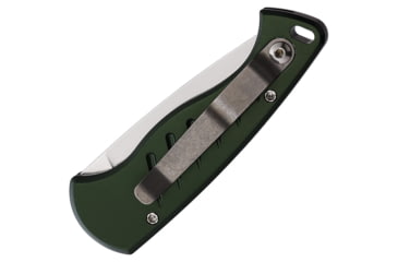 Image of Piranha Knives Auto Fingerling Automatic Folding Knife, 2.5in, 154CM, Plain Blade, Mirror Finish, Green Aluminum Handle, P-2G