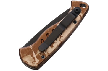 Image of Piranha Knives Auto Fingerling Automatic Folding Knife, 2.5in, 154CM, Plain Blade, Black Oxide, Tan Camo Aluminum Handle, P-2CT