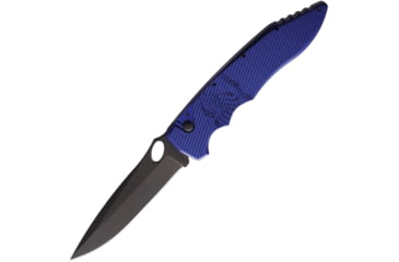 Image of Piranha Knives Auto Predator Automatic Automatic Folding Knife, 4in, CPM S30V, Black Blade, Blue Textured Aluminum Handle, P-10BT