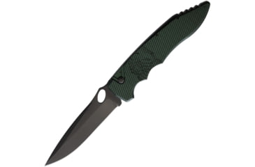Image of Piranha Knives Auto Predator Automatic Automatic Folding Knife, 4in, CPM S30V, Black Blade, Green Textured Aluminum Handle, P-10GT