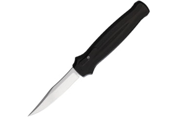 Image of Piranha Knives Auto Rated-R OTF Automatic Folding Knife, 3.5in, 154CM, Clip Point Blade, Mirror Finish, Black Aluminum Handle, P-19BK