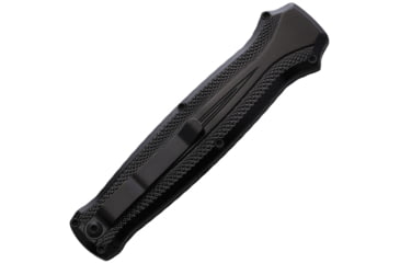 Image of Piranha Knives Auto Rated-R OTF Automatic Folding Knife, 3.5in, 154CM, Clip Point Blade, Black Oxide, Black Aluminum Handle, P-19BKT