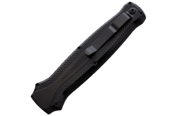 Image of Piranha Knives Auto Rated-R OTF Automatic Folding Knife, 3.5in, 154CM, Tanto Blade, Black DLC, Black Aluminum Handle, P-19TBKT