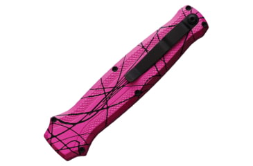 Image of Piranha Knives Auto Rated-R OTF Automatic Folding Knife, 3.5in, 154CM, Clip Point Blade, Black PVD, Pink Camo Aluminum Handle, P-19PKT