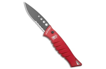 Image of Piranha Piranha Amazon Automatic Knife Red Tactical 3.45" Black Serr, Red, 154CM, adult, BHQ-22991