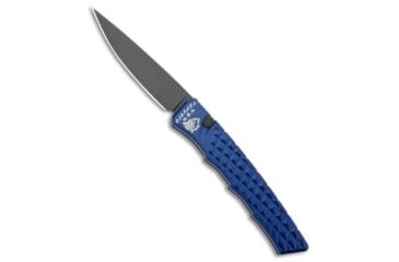 Image of Piranha Piranha Crossfire Automatic Knife Blue Aluminum 3.1" Black P-23BT, Blue, 154CM, adult, BHQ-208148