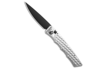 Image of Piranha Piranha Crossfire Automatic Knife Silver Aluminum 3.1" Black P-23ST, Silver, 154CM, adult, BHQ-208144