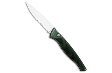 Image of Piranha Piranha DNA Automatic Knife Green Marble 3.25" Mirror Serr, Green, CPM S30V, adult, BHQ-32998