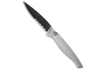 Image of Piranha Piranha DNA Automatic Knife Silver Tactical 3.25" Black Serr, Gray, CPM S30V, adult, BHQ-33075