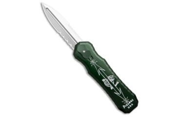Image of Piranha Piranha Excalibur D/A OTF Automatic Knife Green Aluminum 3.2" SW Serrated, Green, 154CM, adult, BHQ-212517