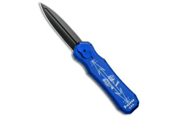 Image of Piranha Piranha Excalibur OTF Knife Double Action Automatic Blue3.2" Black Plain*DISC*, Blue, CPM S30V, adult, BHQ-229741