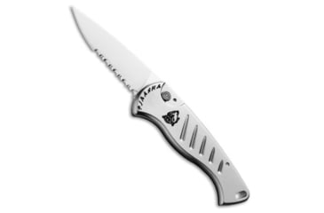Image of Piranha Piranha Fingerling Automatic Knife Silver 2.5" Mirror Serr, Gray, 154CM, adult, BHQ-22936