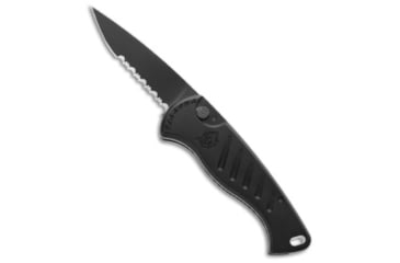 Image of Piranha Piranha Fingerling Automatic Knife Tactical 2.5" Black Serr, Black, 154CM, adult, BHQ-23568