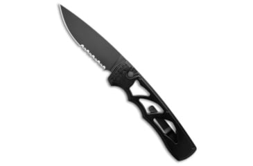 Image of Piranha Piranha MagnaRaptor Automatic Knife Black Aluminum 3.4" Black Serrated, Black, CPM MagnaCut, adult, BHQ-218495