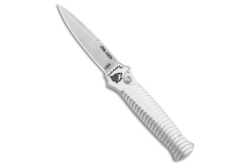 Image of Piranha Piranha Mini-Guard Automatic Knife Silver 2.9" Stonewash, Gray, CPM S30V, adult, BHQ-22900