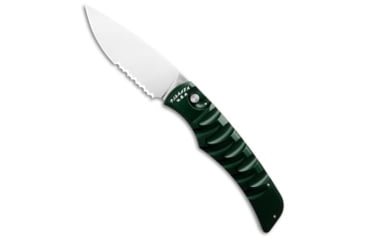 Image of Piranha Piranha Paradox Automatic Knife Green Aluminum 3.1" Mirror Serrated P-24GS, Green, 154CM, adult, BHQ-208180