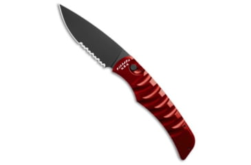 Image of Piranha Piranha Paradox Automatic Knife Red Aluminum 3.1" Black Serrated P-24RTS, Red, 154CM, adult, BHQ-208178
