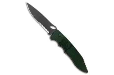 Image of Piranha Piranha Predator Green Tactical Automatic Knife 4.1" Black Serr, Green, CPM S30V, adult, BHQ-12748
