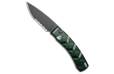 Image of Piranha Piranha X Automatic Knife Green Aluminum 3.3" Black Serr, Green, 154CM, adult, BHQ-26290