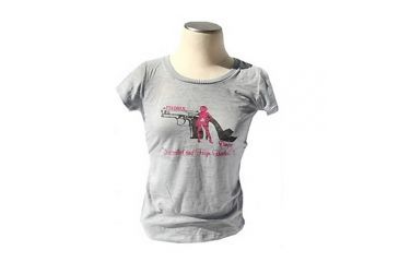 Image of Pistols and Pumps Bella Burnout Graphic T-Shirt w/ Logo, Heather Grey, Large 92358