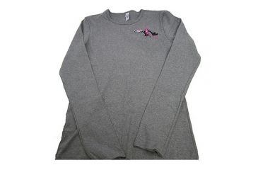 Image of Pistols and Pumps Bella Ladies Long Sleeve T-Shirt w/ Logo, Deep Heather, Small 79272