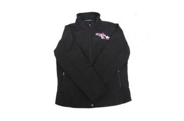 Image of Pistols and Pumps Ladies All-Weather Soft Shell Medium Jacket w/ Logo, Black 79309