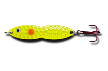 Image of PK Lures Flutter Fish Spoon 1/4 oz., Yellow Glow Orange Dot, FF1YGO