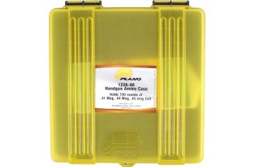 Image of Plano Handgun Ammo Case with Hinged Cover, .41 Magnum, 100 count, Dark Gray/Transparent Amber, PMC122600