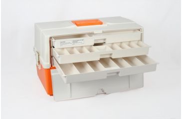 Image of Plano XL Front Access 3 Tray Box - Orange &amp; White 747-004
