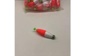 Image of Plastilite Cigar Snap-On Foam Float, 2in, Weighted, Red/White 50 Per Bag, 50SC200W