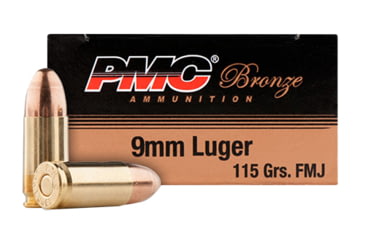 Image of PMC 9ABP Bronze Battle Pack 9mm Luger 115 Gr Full Metal Jacket FMJ 300 Bx/ 3 C
