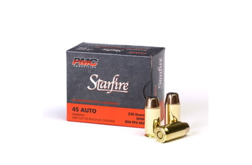Image of PMC Ammunition Starfire .45ACP 230 Grain SFHP Brass Cased Pistol Ammo, 20RD, PMC45SFA