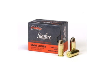 Image of PMC Ammunition Starfire 9mm LGR 124GR SFHP Brass Cased Pistol Ammo, PMC9SFB
