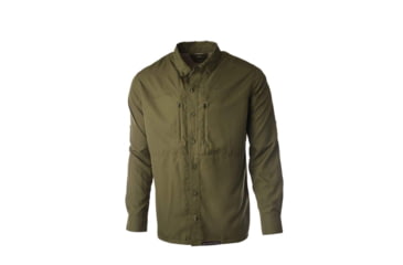 Image of Pnuma Outdoors Long Sleeve Shooting Shirt - Mens, Dark Olive, L, PLSSSCYL