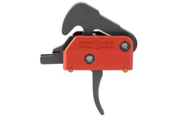 Image of POF USA Standard Two Stage Trigger with KNS Anti Walk Pins, 4.5 lb Pull Weight, Red/Black, 1509